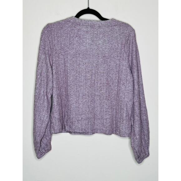 NWT Candace Cameron Bure Womens Bordeaux Balloon-Sleeve Henley Top Size Small - Picture 6 of 7